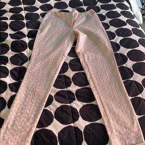 Slim scalloped champagne pants